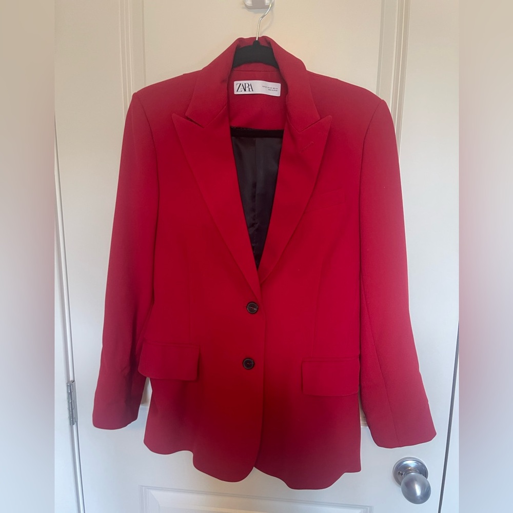 Zara Bold Scarlet Blazer for Women